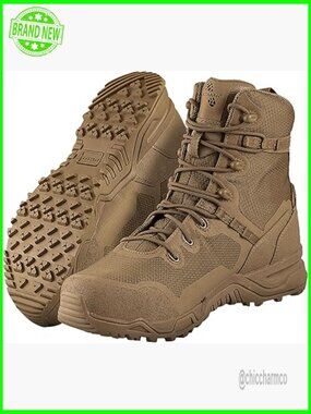 Steel Toe Tactical Boots 8" Lightweight Slip-Resistant Rapid-Lacing Work Shoes